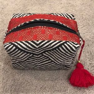 Brand new black, white and red cosmetic bag